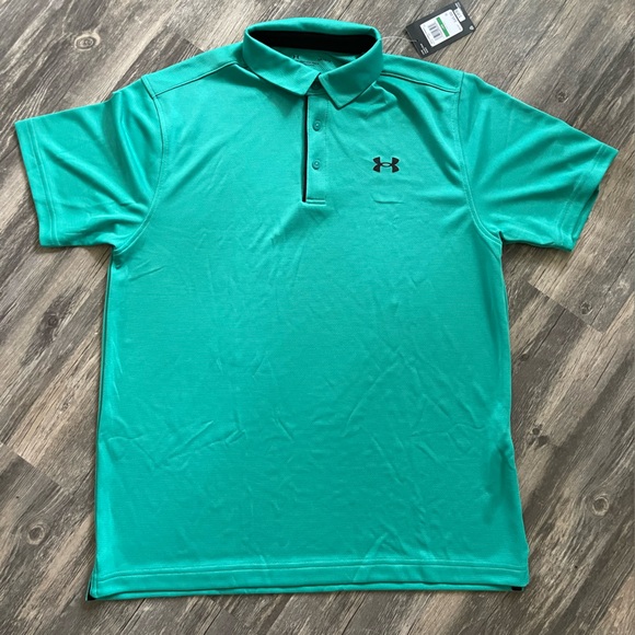 Under Armour Polo Shirt Mens Large Loose Fit Green NWT - Picture 1 of 4